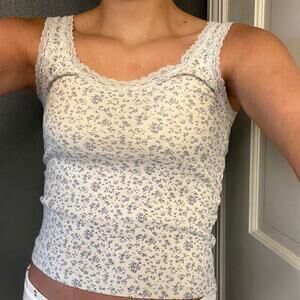Brandy Melville lacy floral tank top